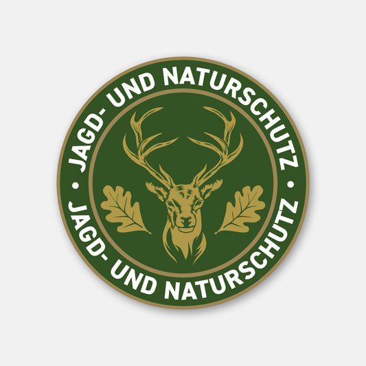 Wiederverwendbare Aufkleber "Jagd- und Naturschutz" Hirsch Logo