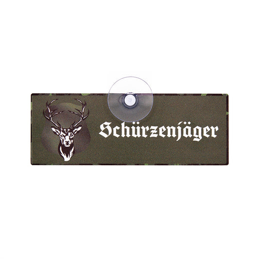 Jagdschild mit Saugnapf  "Schürzenjäger"