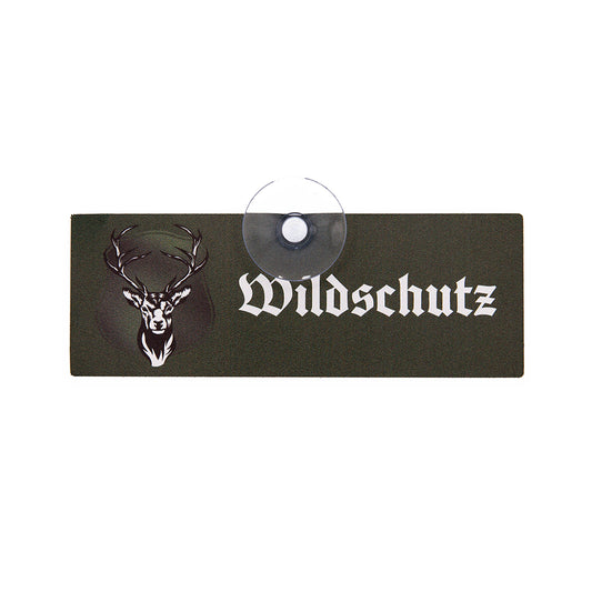 Schild mit Saugnapf  "Wildschutz" III