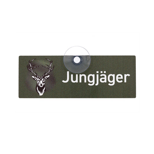 Autoschild mit Saugnapf  "Jungjäger"