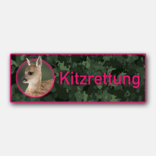 Premium Jagdaufkleber "Kitzrettung" pink