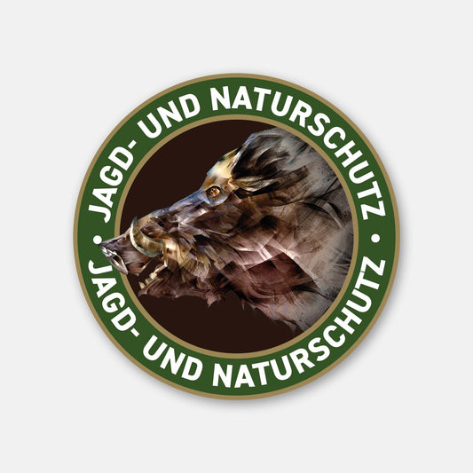 Wiederverwendbare Aufkleber "Jagd- und Naturschutz" Keiler