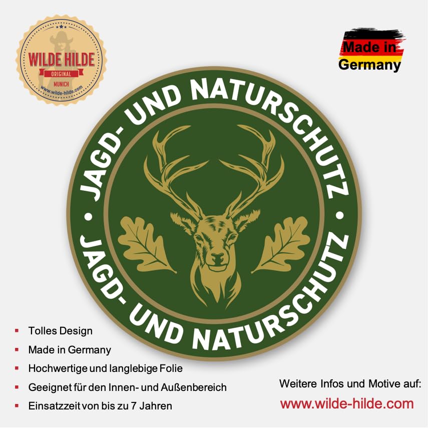 Jagdaufkleber "Wild- und Naturschutz" Hirsch