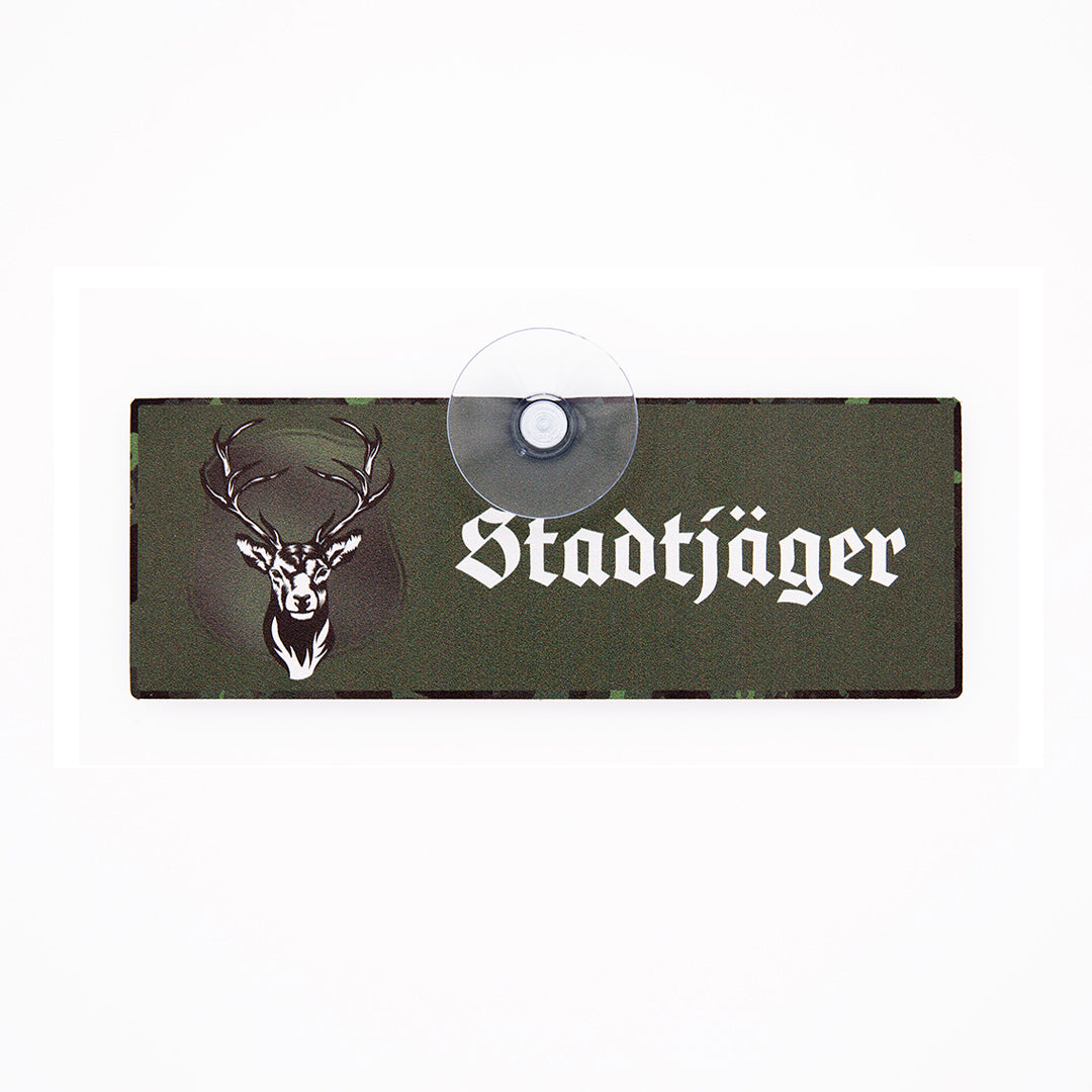 Jagdschild mit Saugnapf  "Stadtjäger"